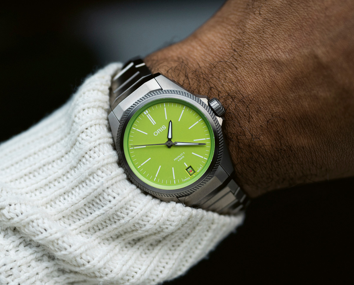 Oris Propilot X Kermit na ruci