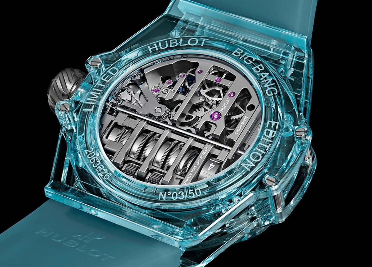 hublot big bang sapphire detalj