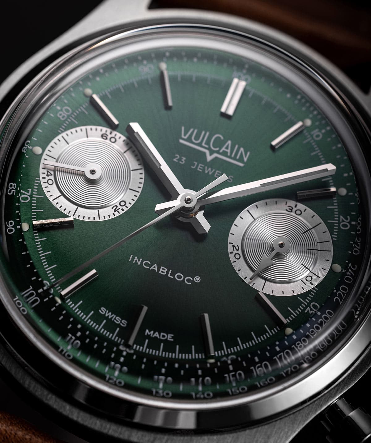 vulcain chronograph1970s safirno staklo