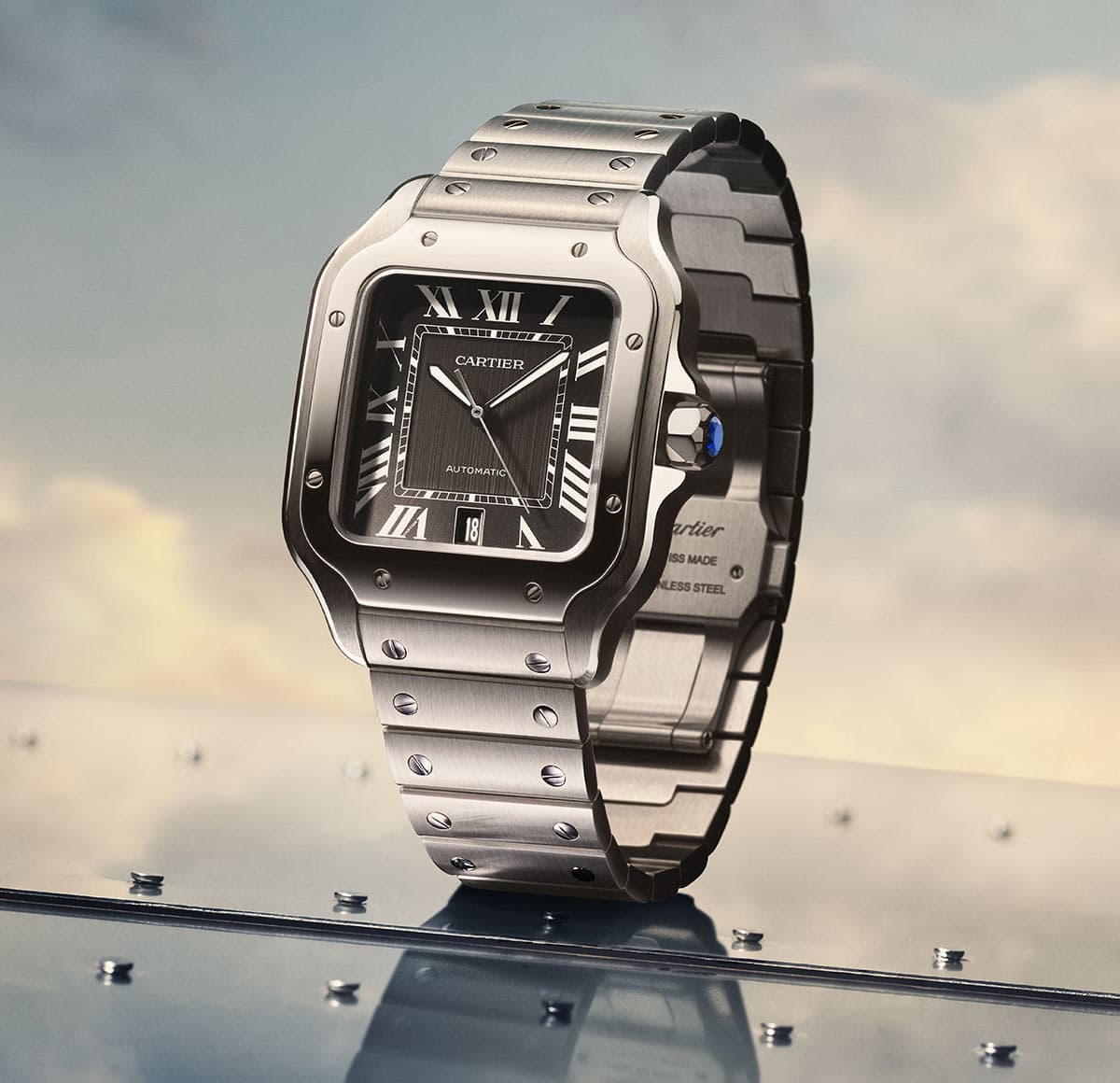 Cartier Santos de Cartier crni brojcanik